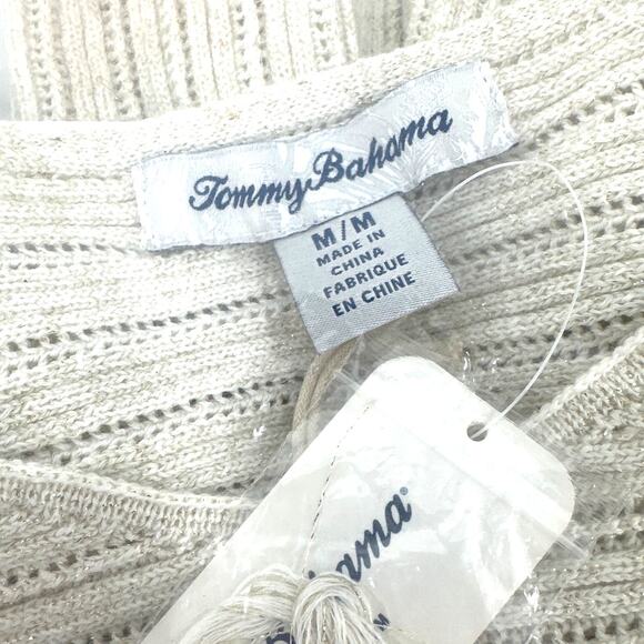 Tommy Bahama Women's Soft Gold Jewel Bay Sequin V-Neck Sweater Size M - Picture 2 of 9